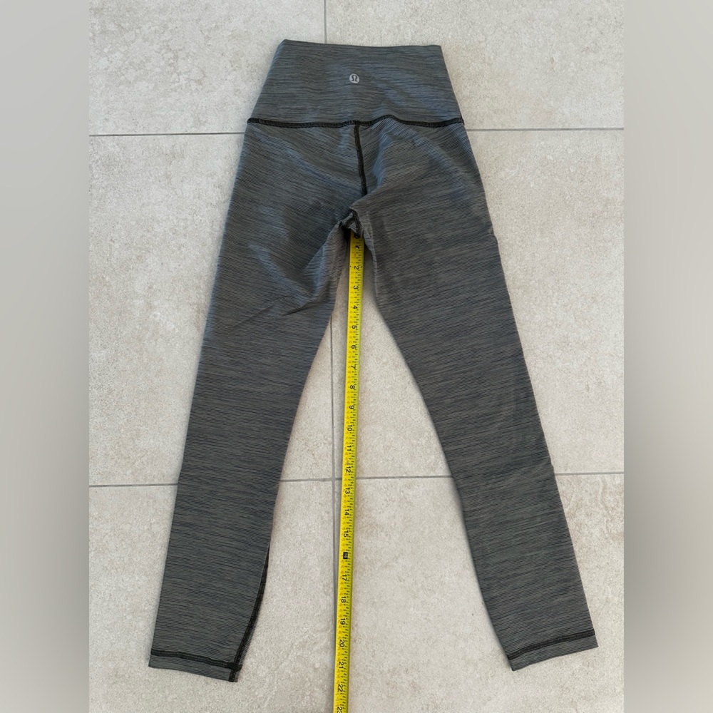 Lululemon Athletica Gray and Black Striped Leggings